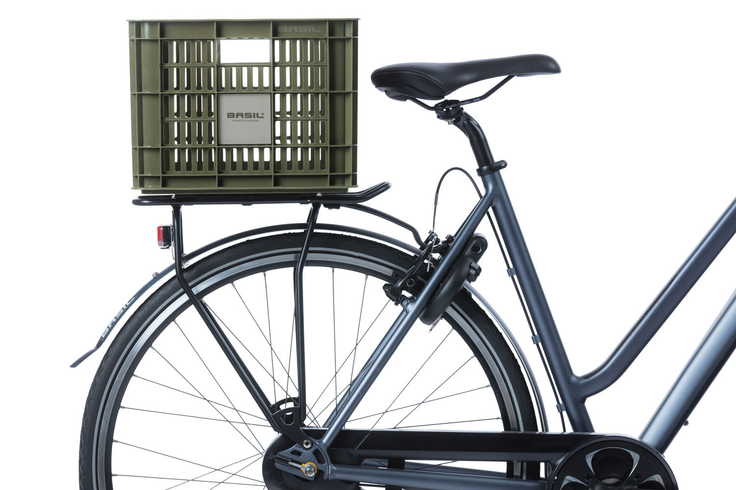 Gerecyclede fietskrat Basil Crate M 29.5 liter 35 x 45 x 25 cm - black
