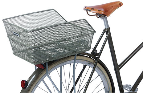 Fietsmand Basil Cento FM Flower met vaste montage 38 x 24 x 11cm - olijfgroen