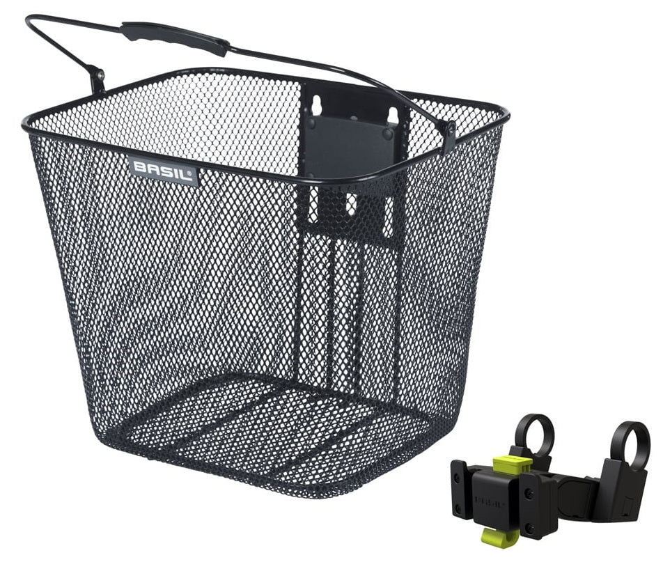 Fietsmand Basil Bilbao KF bevestiging inclusief stuurbochthouder 26 x 22 x 27 cm - zwart