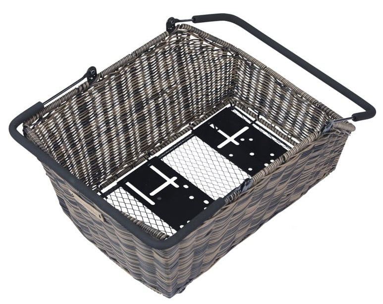 Fietsmand Basil Cento Rattan look Multi System 41 x 25 x 12 cm - bruin