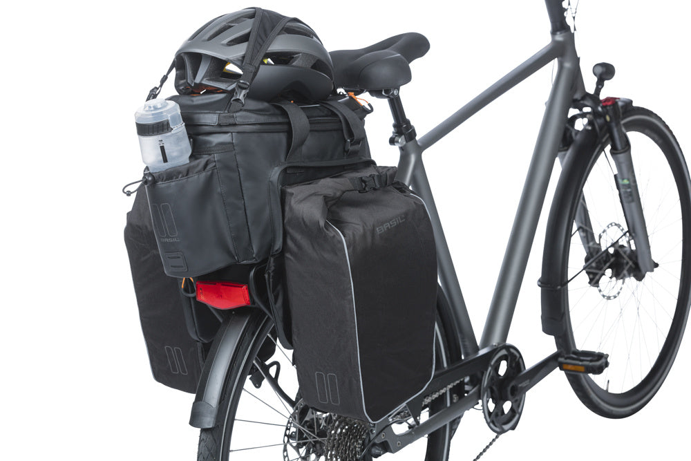 Bagagedragertas Basil Miles Tarpaulin XL Pro MIK 9-36 liter 33 x 19 x 18 cm - zwart/oranje