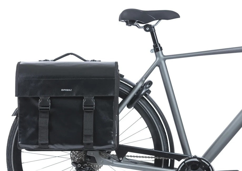 Dubbele fietstas Basil Urban Load MIK 48-53 liter - zwart