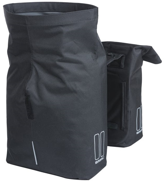 Dubbele fietstas Basil City MIK 28-32 liter - zwart