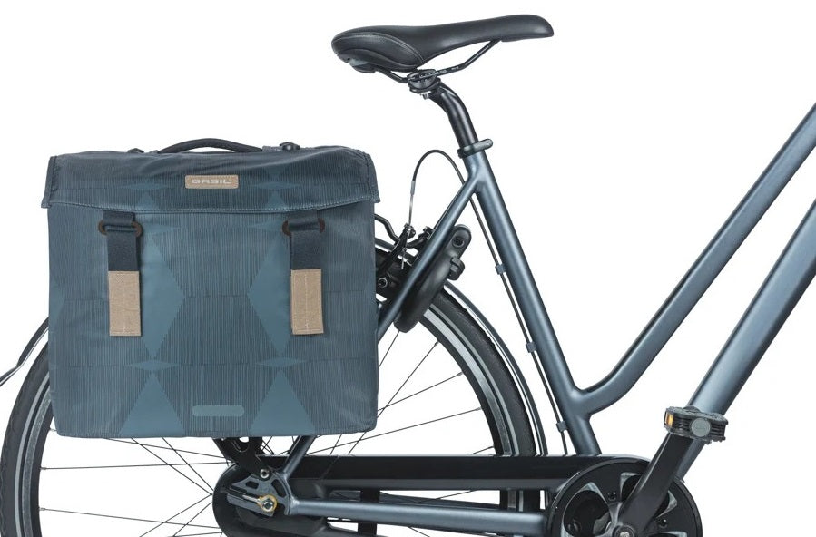 Dubbele fietstas Basil Elegance MIK 40-49 liter - estate blauw