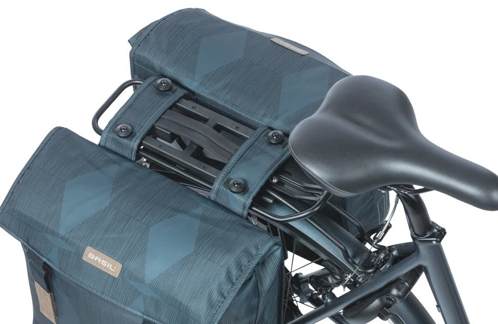 Dubbele fietstas Basil Elegance MIK 40-49 liter - estate blauw