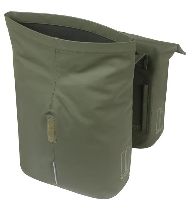 Dubbele Fietstas Basil City MIK 28 - 32 liter - Moss Green