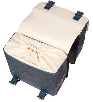 Dubbele fietstas Basil Flair 35 liter - navy