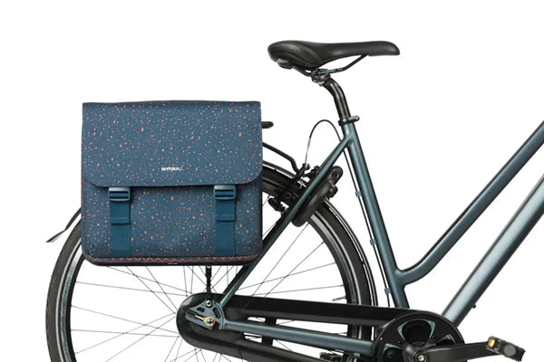 Dubbele fietstas Basil Flair 35 liter - navy