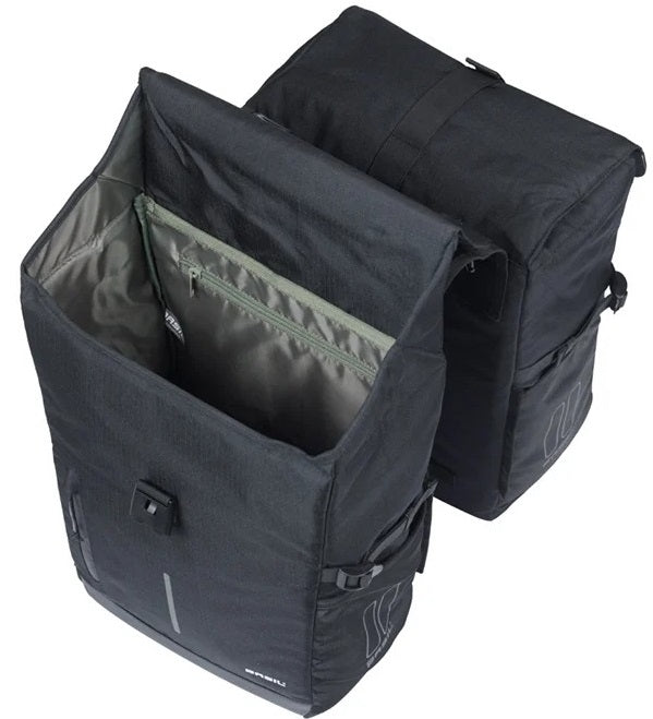 Dubbele fietsas Basil Move 30 liter 16 x 27 x 38 cm - zwart