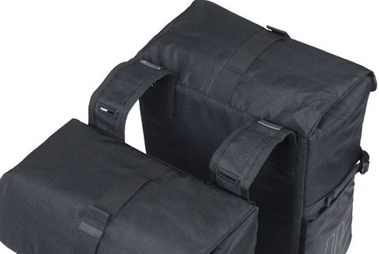 Dubbele fietsas Basil Move 30 liter 16 x 27 x 38 cm - zwart