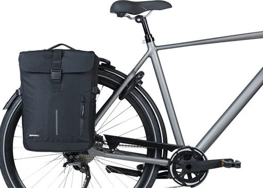 Dubbele fietstas Basil Move MIK 30 liter 16 x 27 x 38 cm - zwart