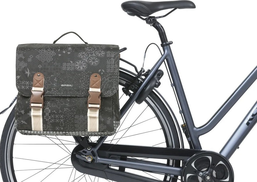 Dubbele Fietstas Basil Bohème MIK 35 liter - Zwart / Charcoal