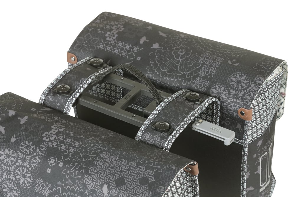 Dubbele Fietstas Basil Bohème MIK 35 liter - Zwart / Charcoal