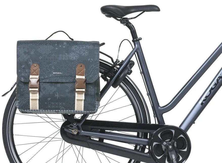 Dubbele fietstas Basil Bohème MIK 35 liter - indigo blauw