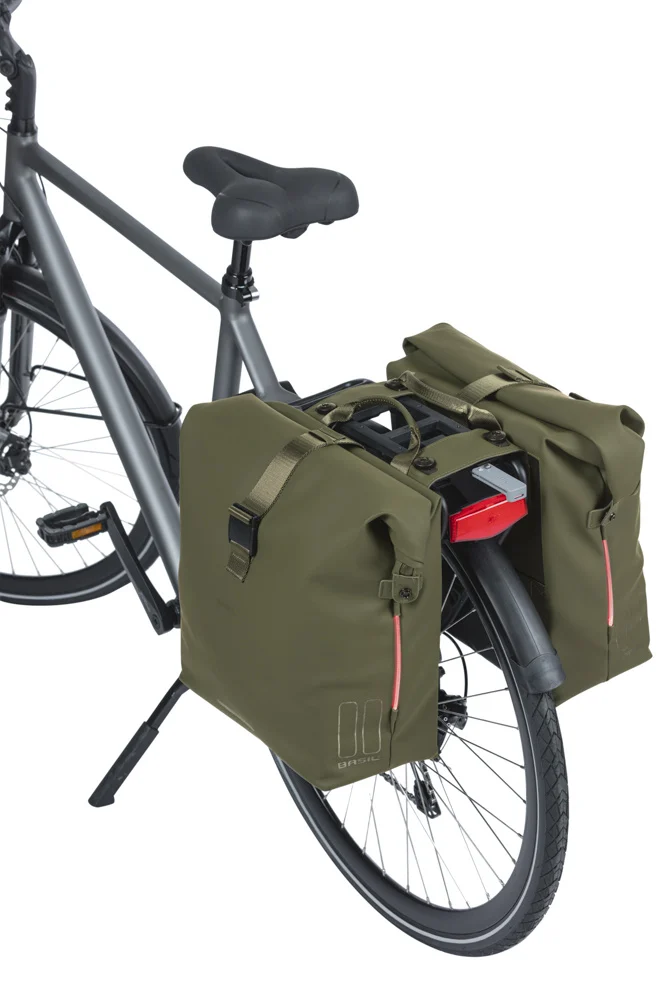 Dubbele fietstas Basil SoHo Nordlicht MIK 41 liter 15 x 31 x 38 cm - Moss Green