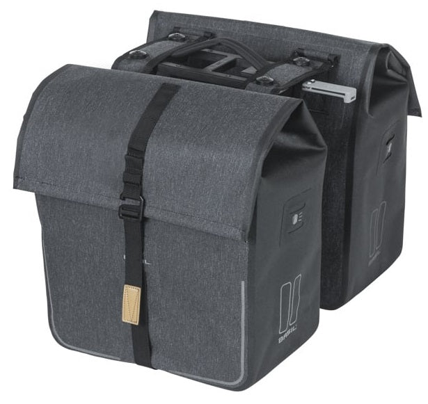 Dubbele fietstas Basil Urban Dry MIK 50 liter - charcoal