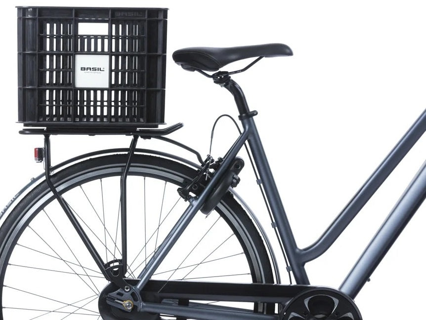 Fietskrat Basil L gerecycled kuntstof MIK 40 liter - zwart