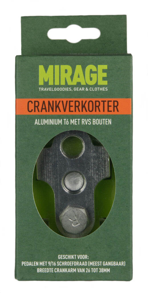 Crankverkorter Mirage T6 aluminium met RVS bouten - zilver