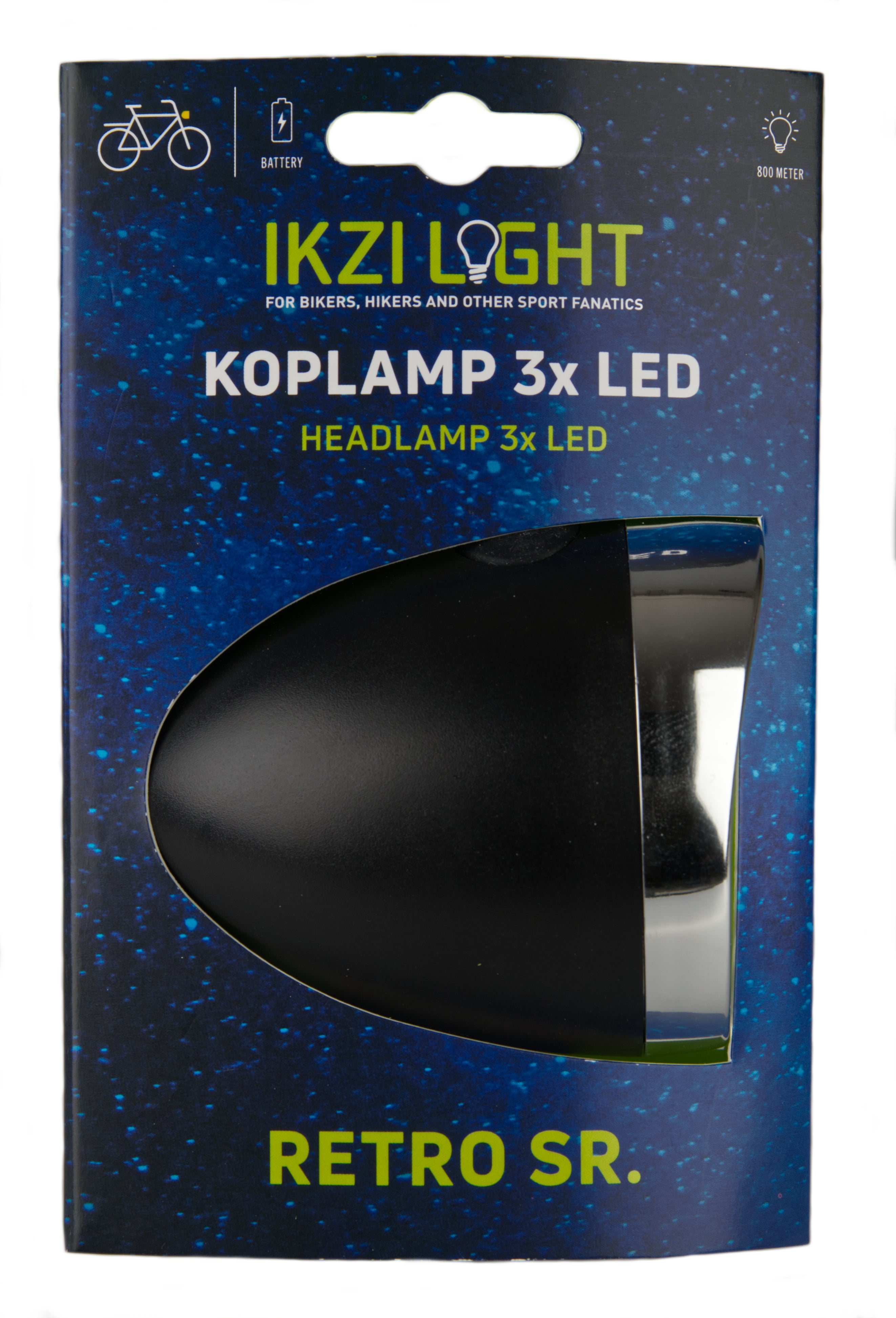 Koplamp IKZI Retro 3x LED - zwart