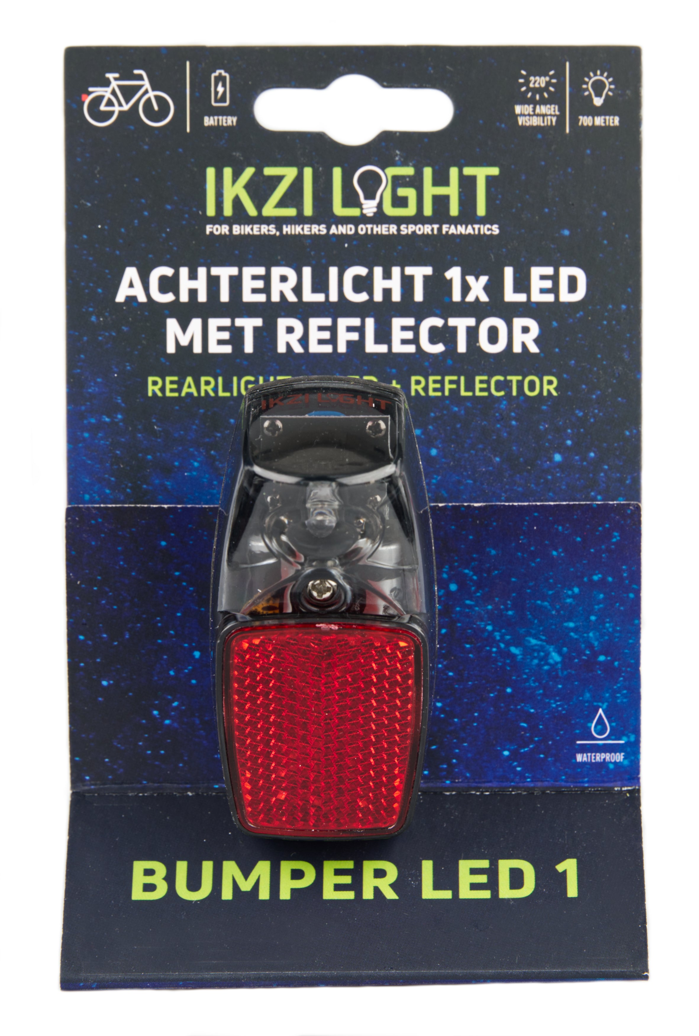 Achterlicht IKZI 1x LED voor bevestiging op spatbord
