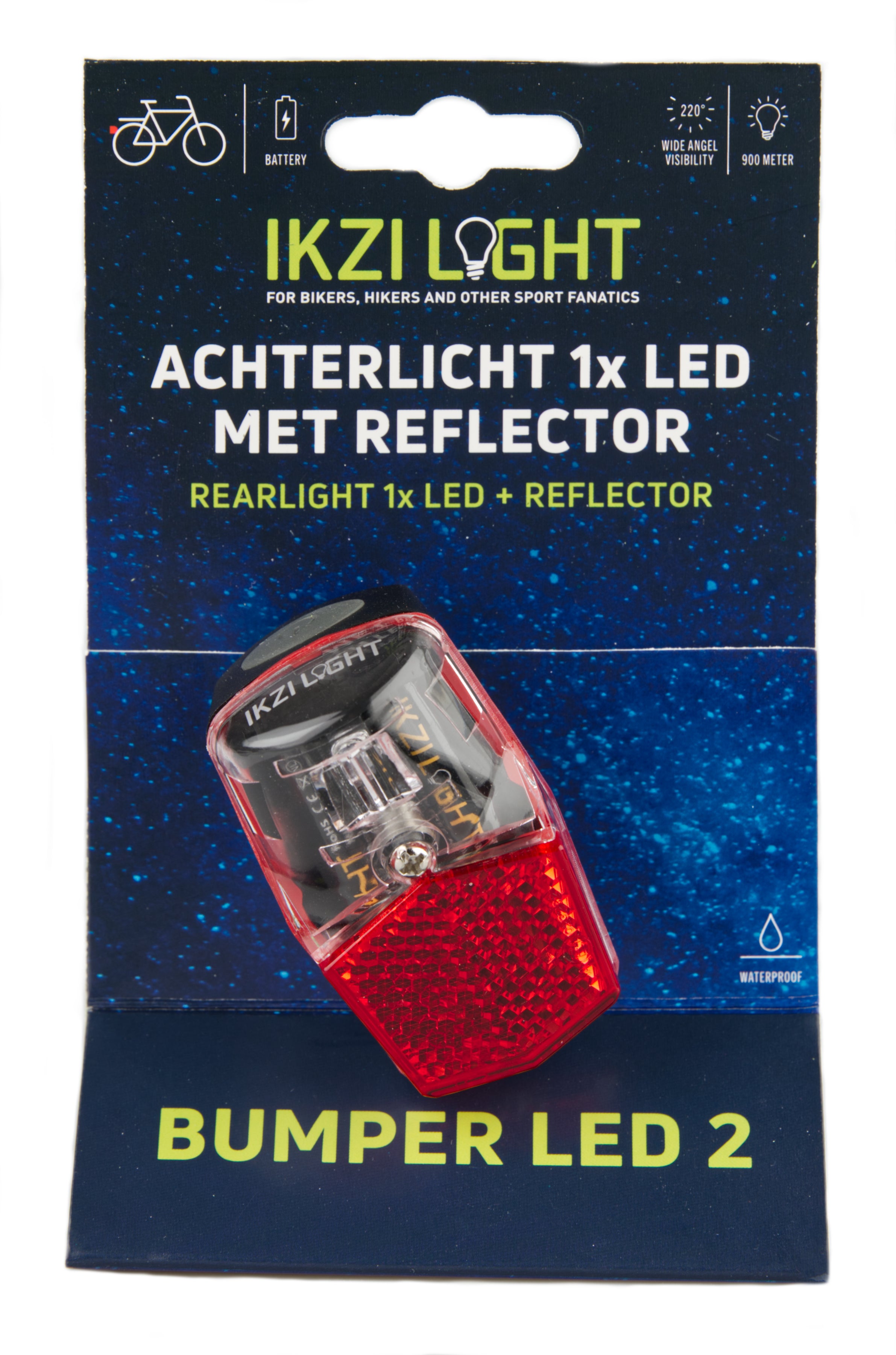 Achterlicht IKZI 1x LED met E1-goedgekeurde reflector