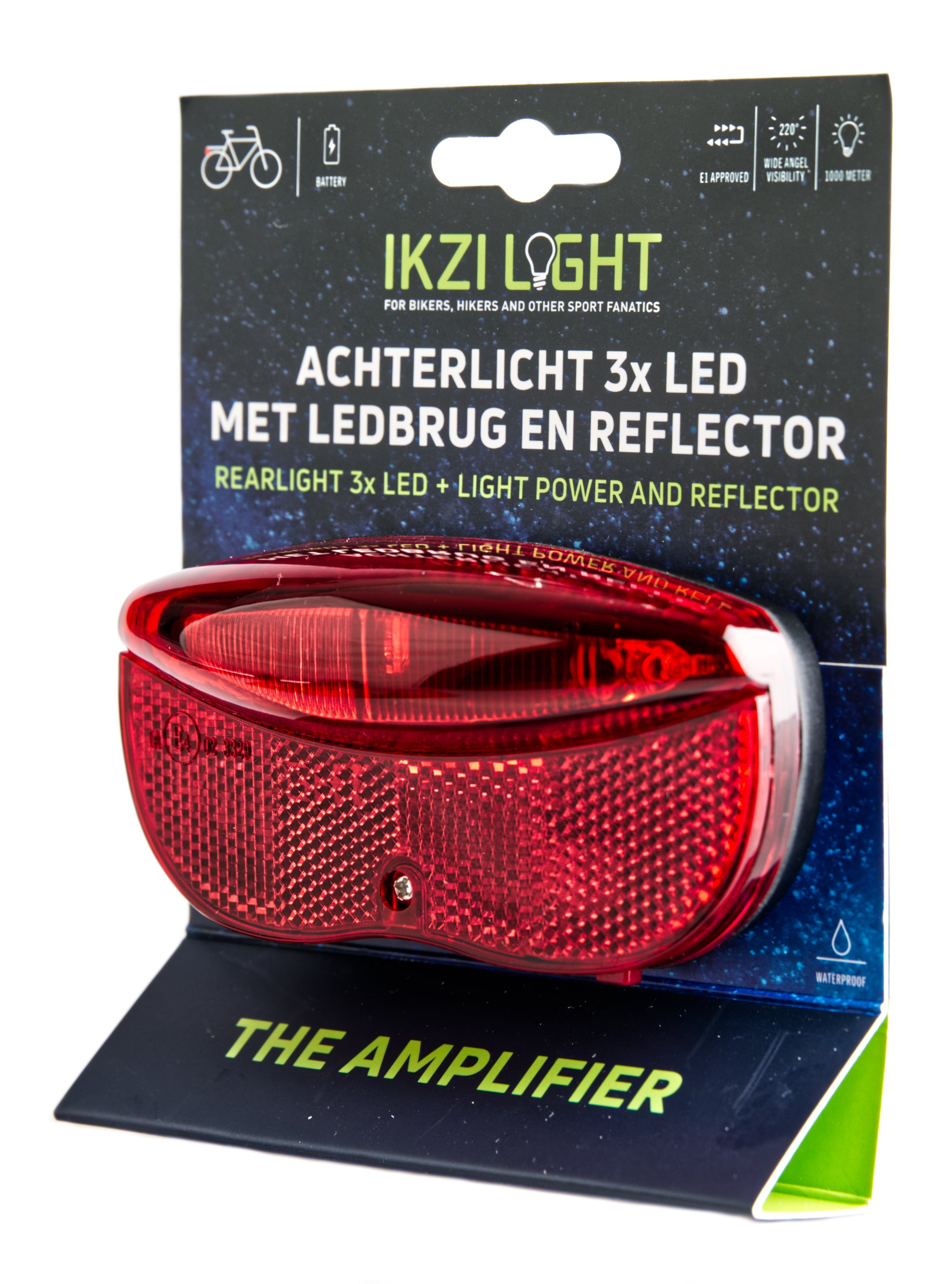 Dragerachterlicht IKZI 3x LED - 50mm boutafstand - rood