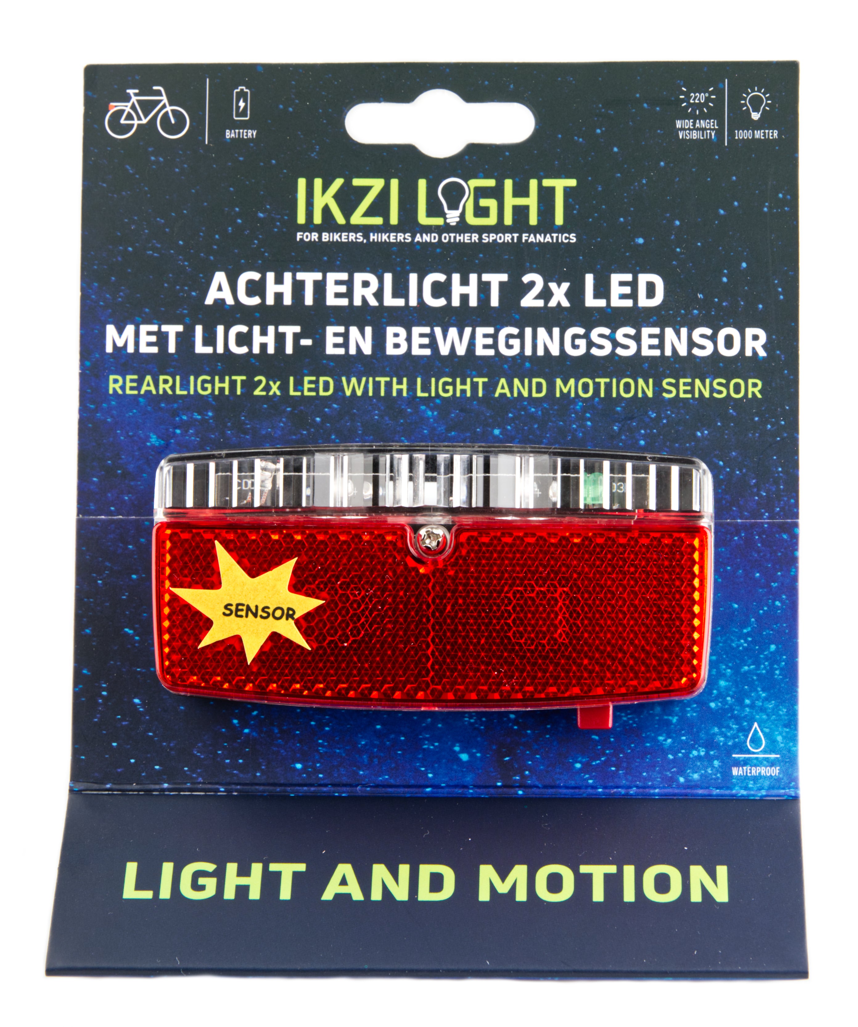 Achterlicht IKZI 5x LED met licht- en bewegingssensor