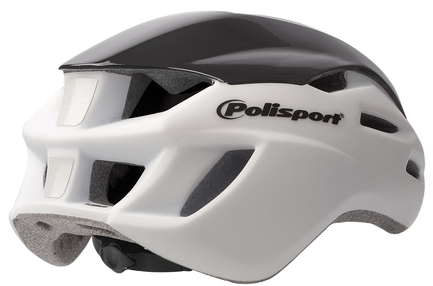 Fietshelm Polisport Aero-R Large 58-61 cm - mat wit /zwart glanzend / fluor geel