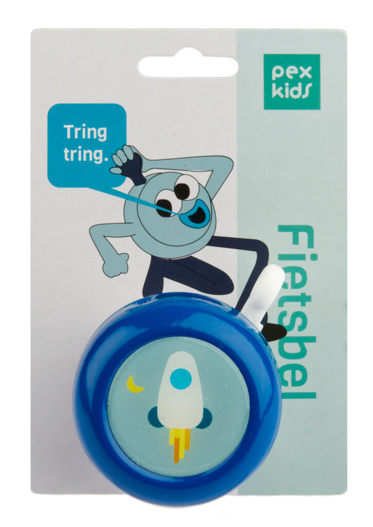 Fietsbel PexKids Rocket - blauw/wit