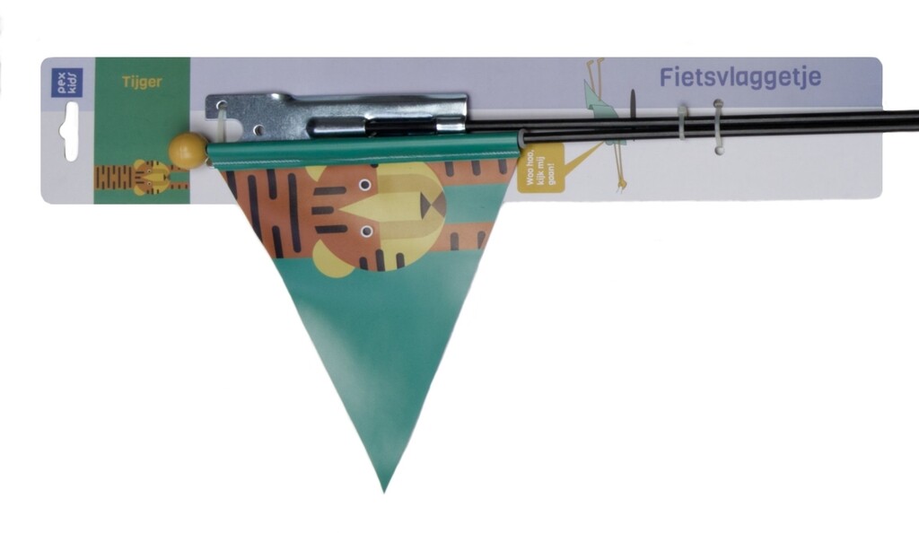 Veiligheidsvlag PexKids Tiger - groen met tijgerprint