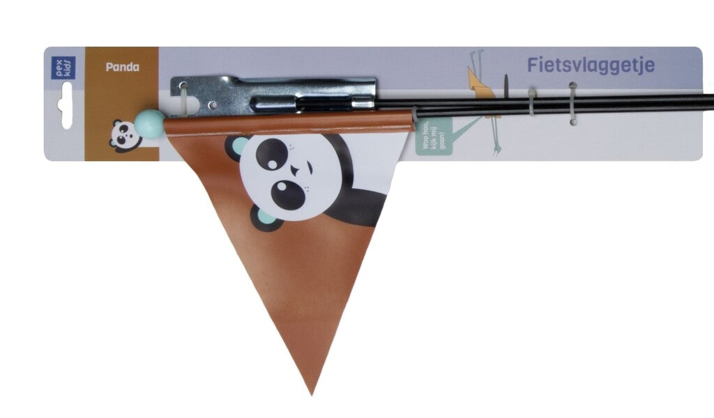 Veiligheidsvlag PexKids Panda - bruin met panda print