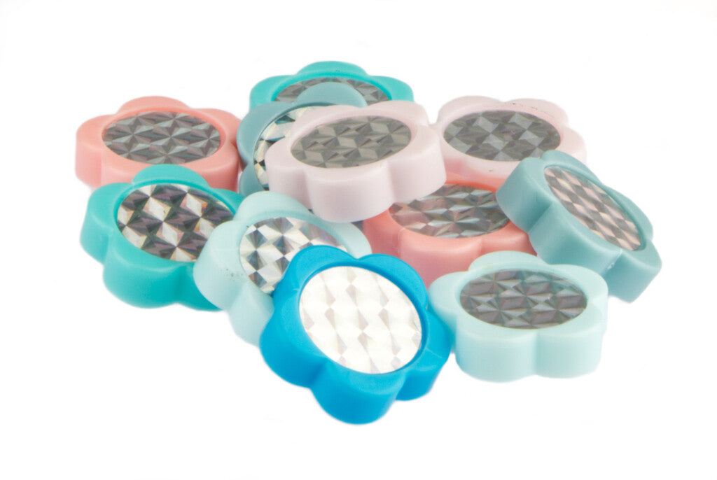 Spaakkralen PexKids "bloemetjes" - assorti van 4 kleuren (12 stuks op kaart)