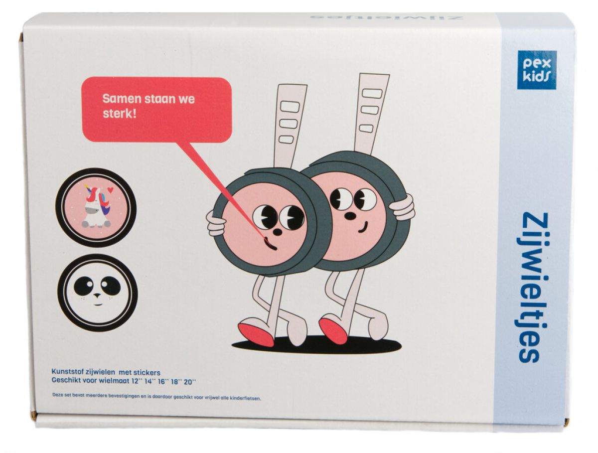 Zijwielen 12~20" PexKids Unicorn/Panda - roze