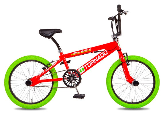 Freestyle BMX 20" Royal-Bugatti - rood met groene banden