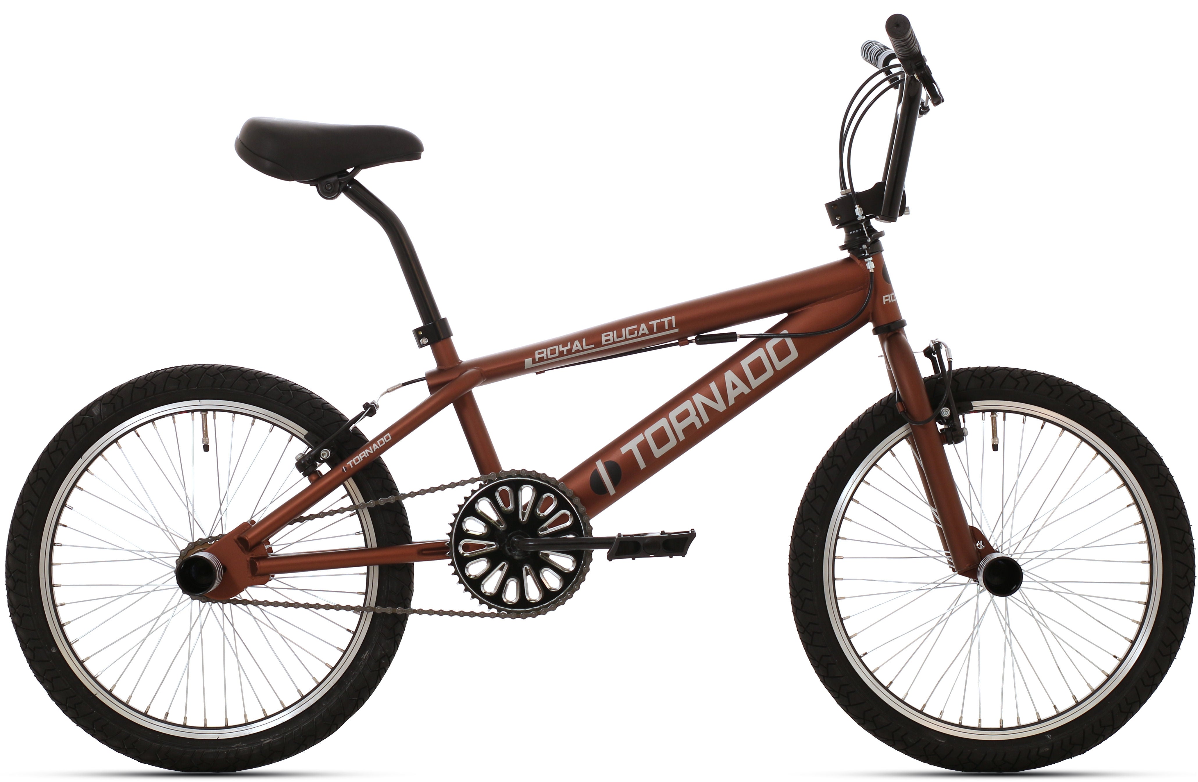 Freestyle BMX 20" Royal Bugatti - donkerbruin mat zwart met zwarte banden