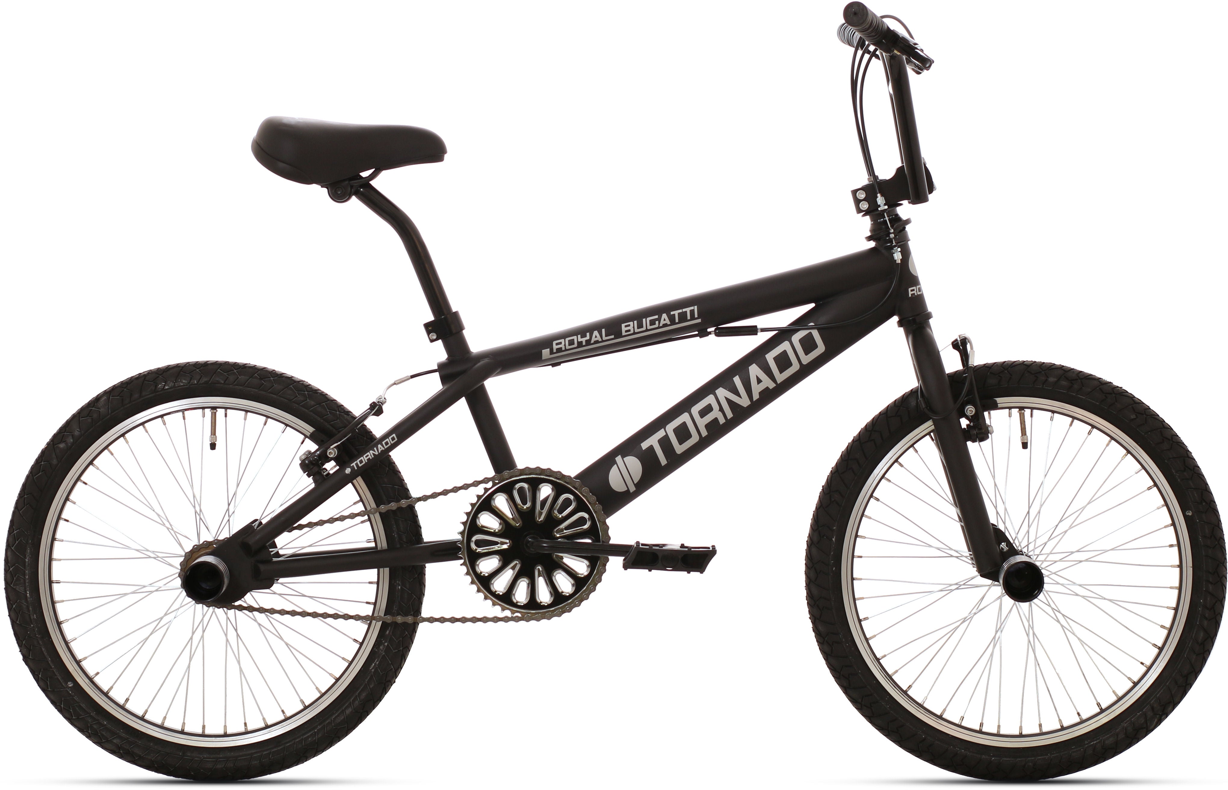 BMX Fiets Royal-Bugatti Tornado Freestyle 20 inch - Mat Zwart
