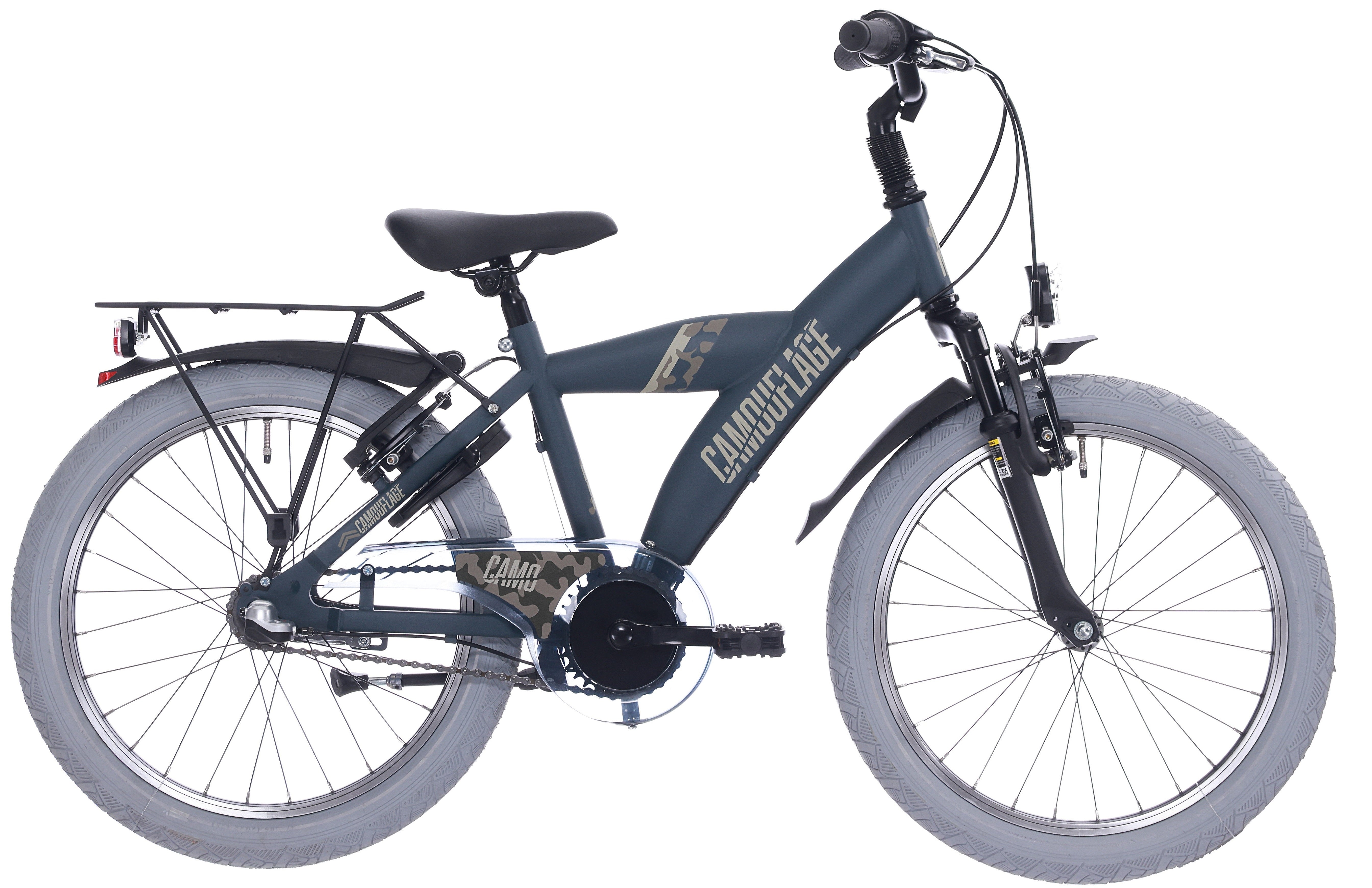 Kinderfiets 20" Bike Fun Camouflage met Shimano Nexus 3 - mat donkergroen