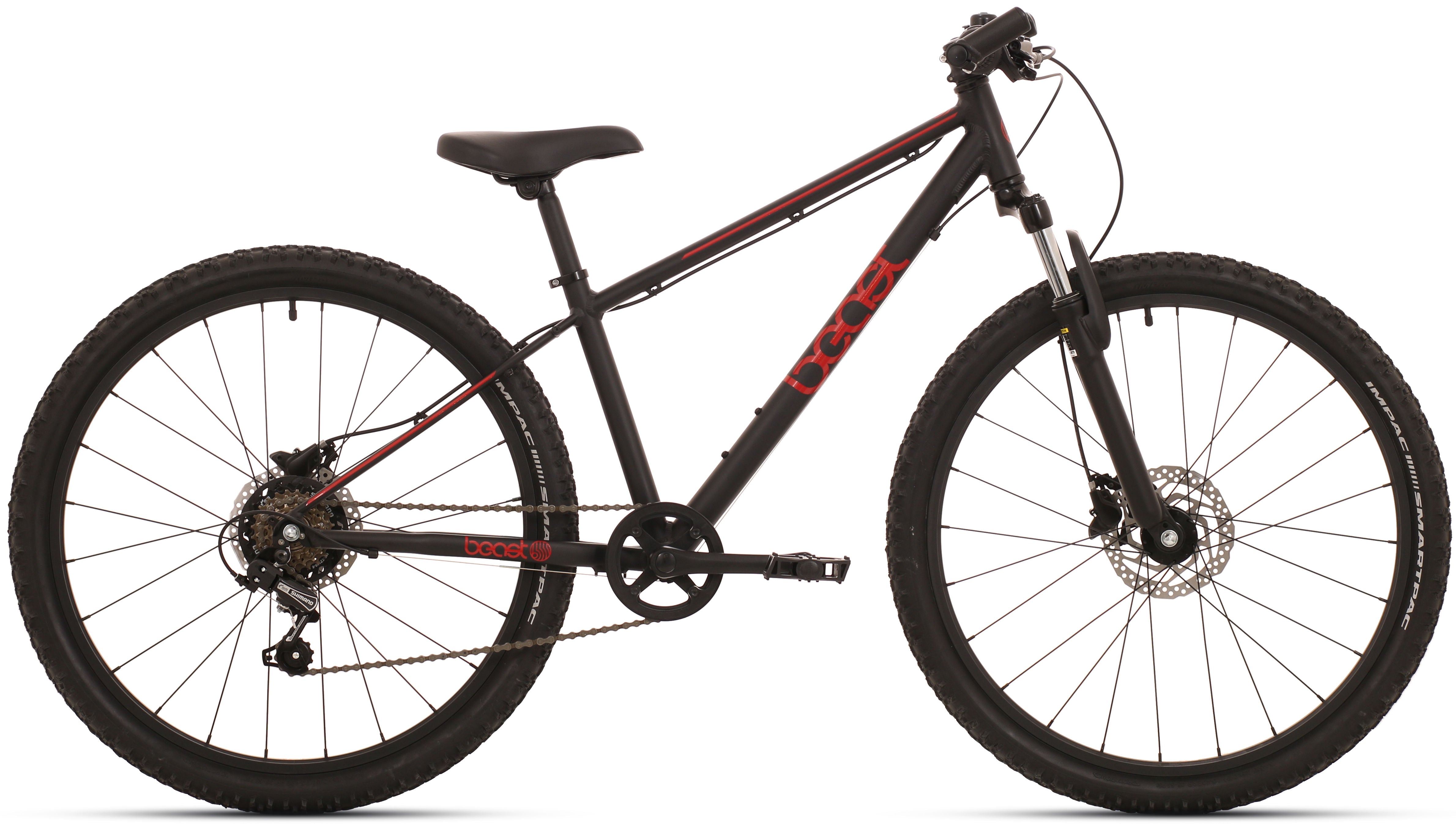 Bikefun 24" The Beast discbrake 6 speed - zwart/rood