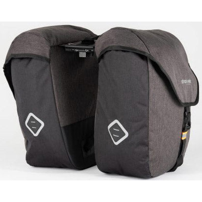 AtranVelo dubbele tas Zap met AVS adapter 25l zwart/grijs