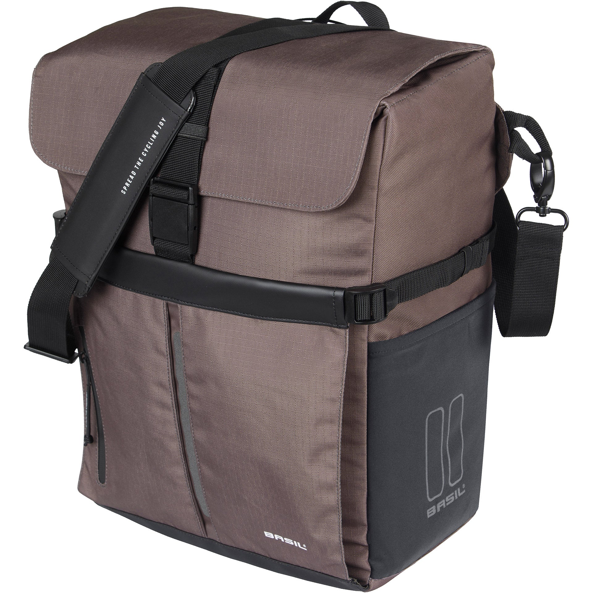 Basil schoudertas Move MIK studs 15l bruin