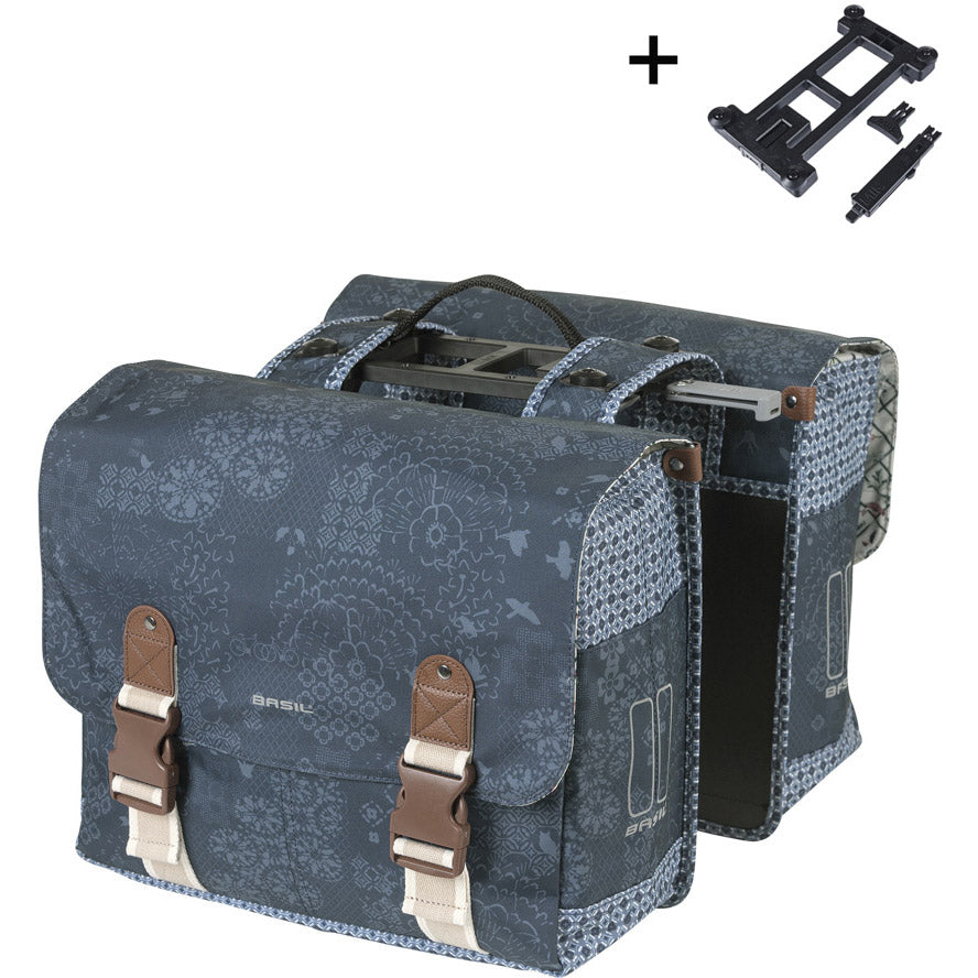 Basil dubbele tas Bohème MIK 35l indigo