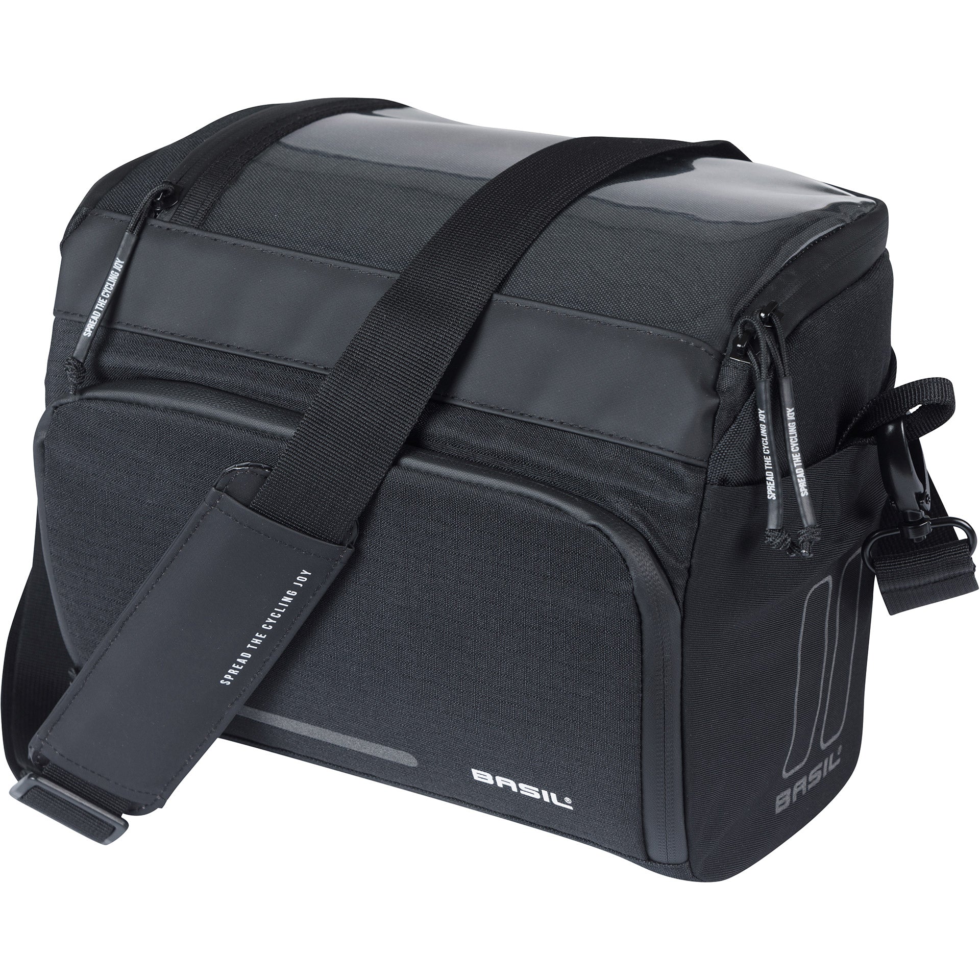 Basil stuurtas Move 7-8l zwart met adapterplaat