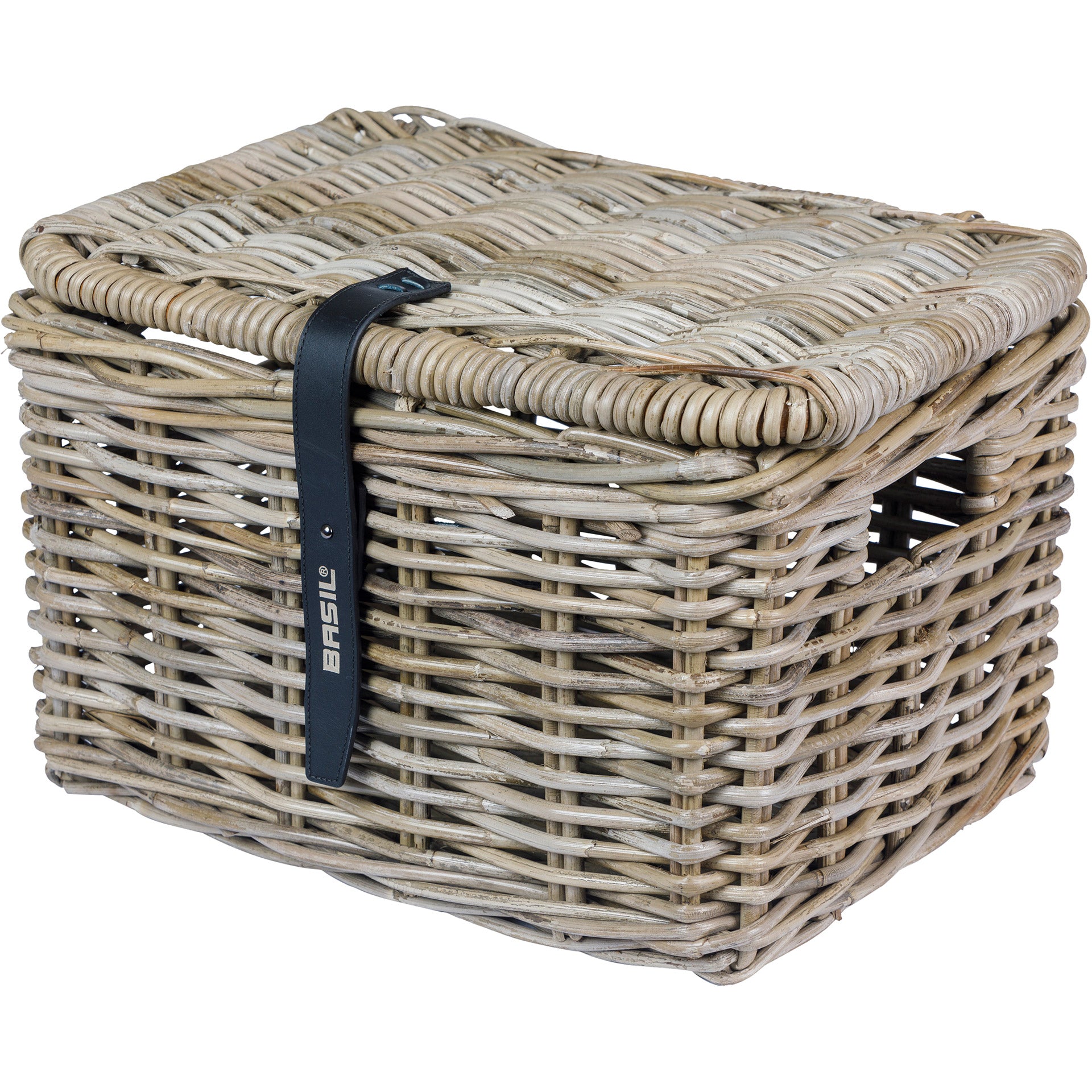 Basil mand Dax S met deksel grijs