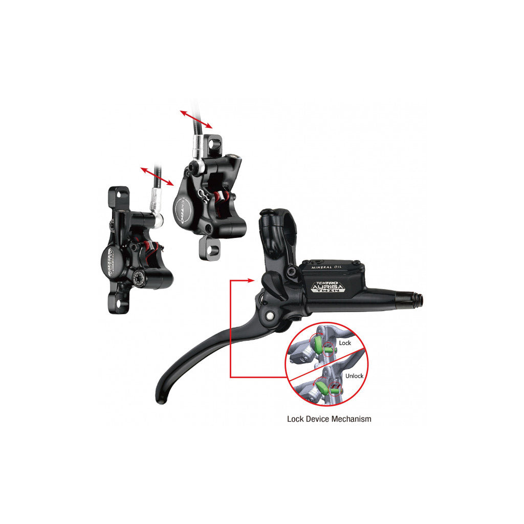 Tektro remgreep Auriga Twin links 2.5 vinger alu zwart