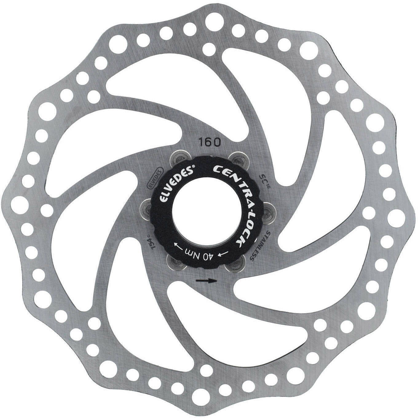 Elvedes SC16 RVS rotor 160mm 154g centerlock