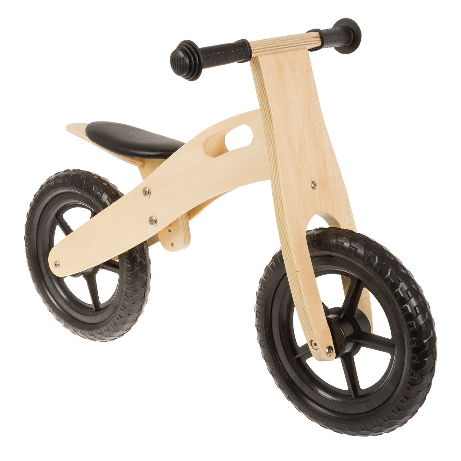 White label loopfiets Light 12" hout zwart