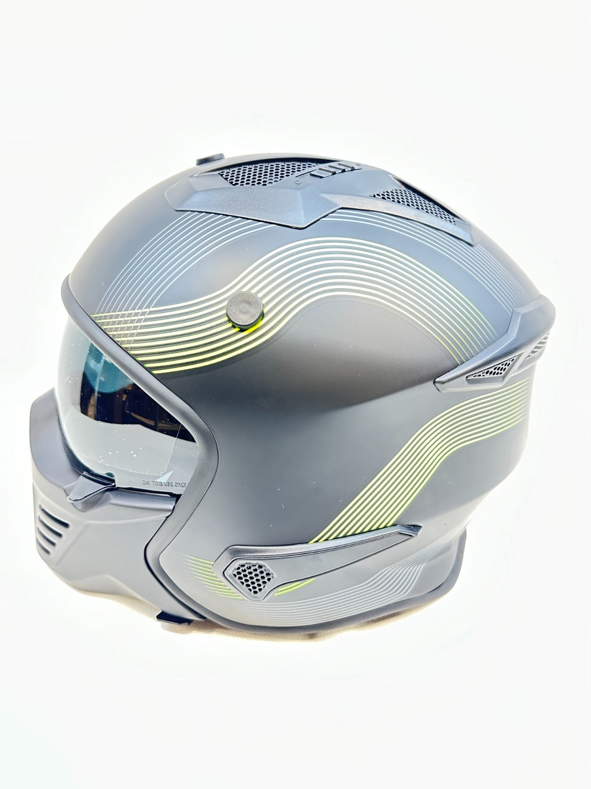 Vito Bruzano Jethelm - Motorhelm - Mat Zwart + Fluor