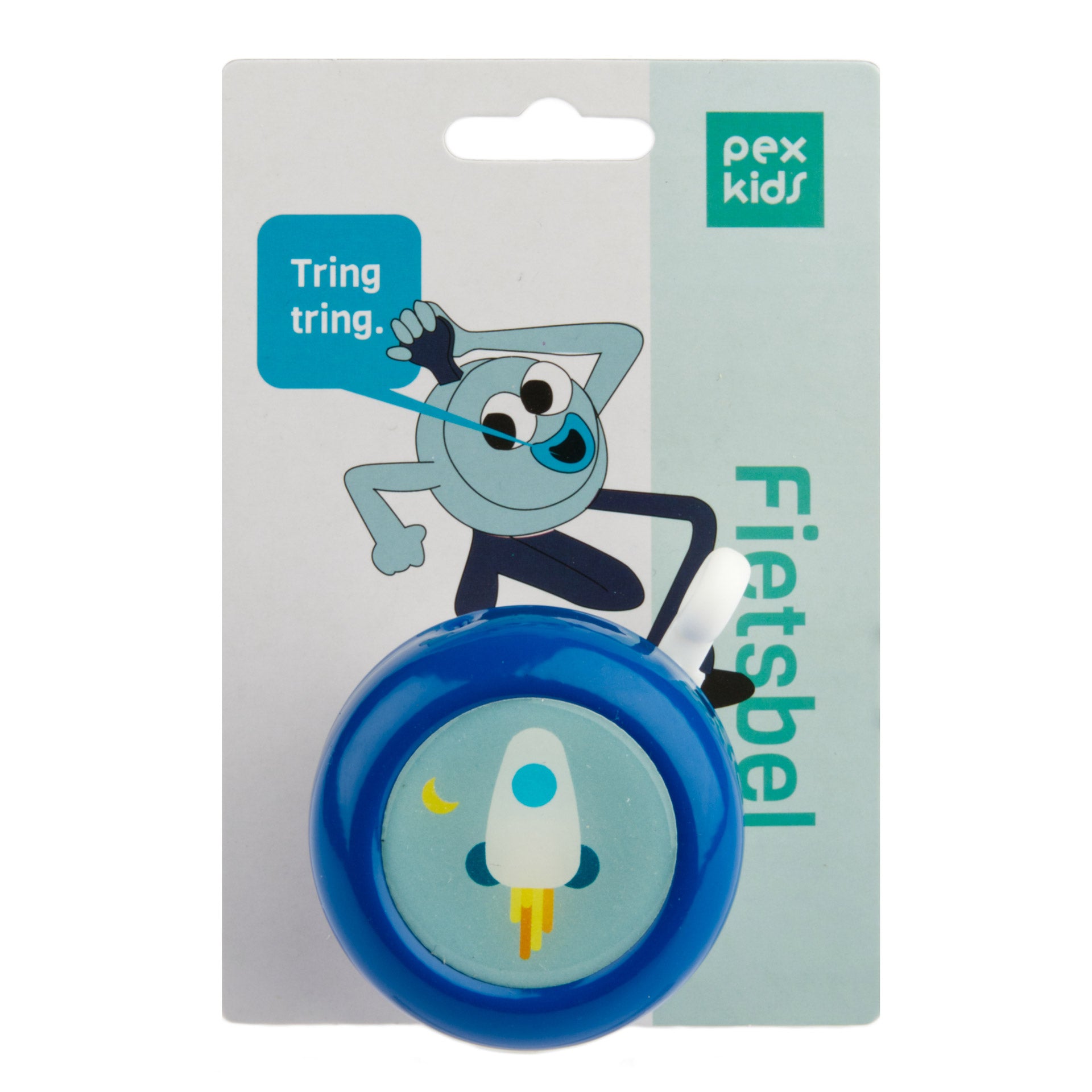 PexKids fietsbel Rocket blauw-wit