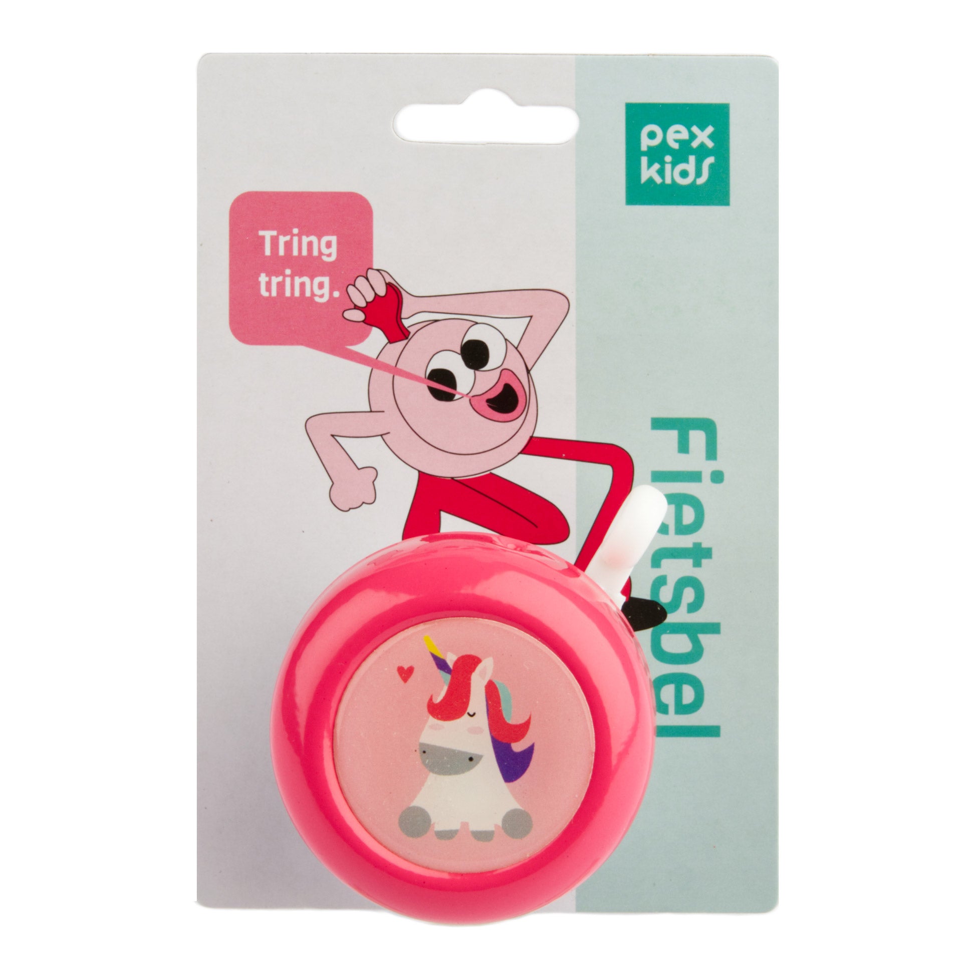 PexKids fietsbel Unicorn roze-wit