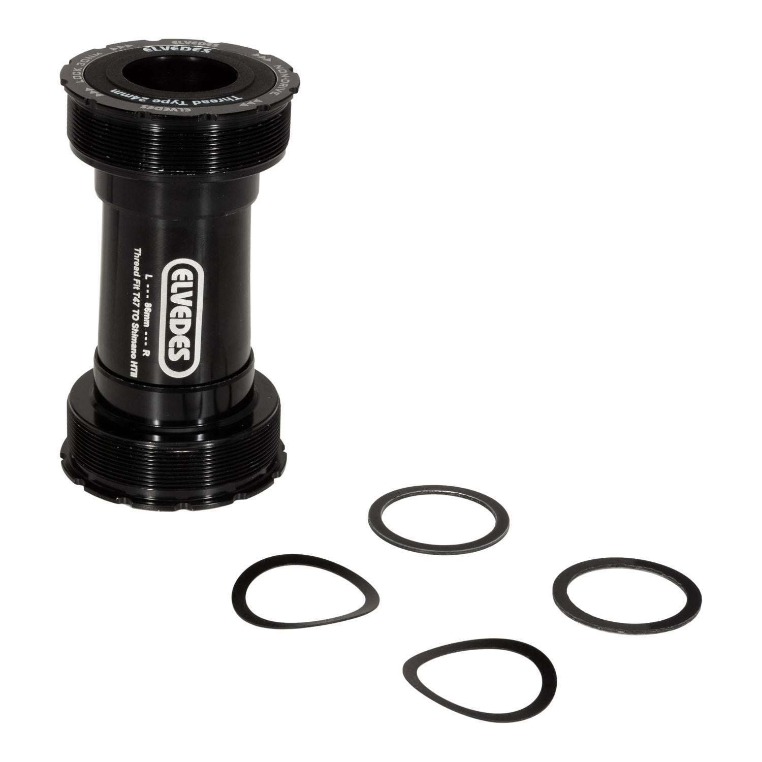 Elvedes bottom bracket schroefdr T47 86mm, 24mm Shim.